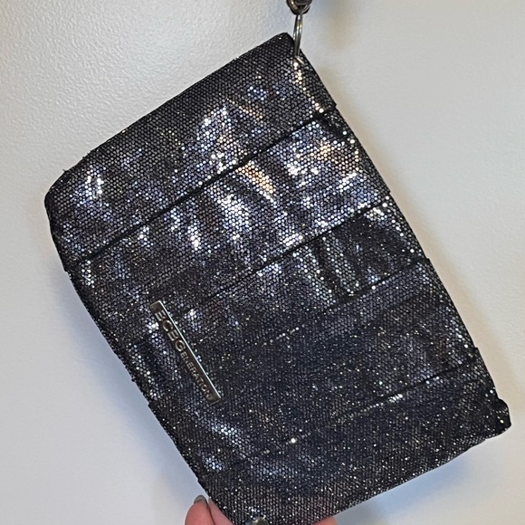 100 % Authentic BCBG Generation Cotton  Silver PURSE - Picture 8 of 8